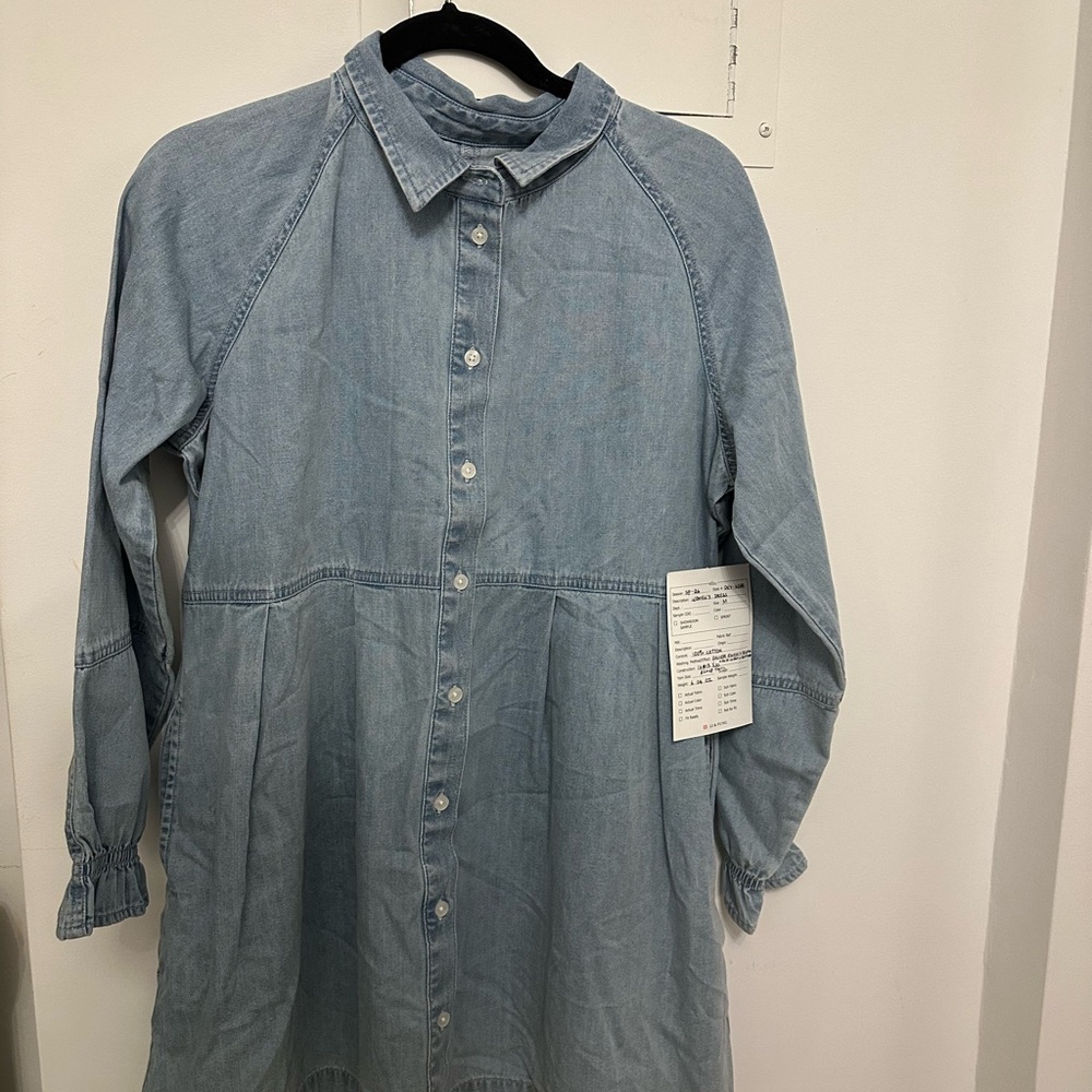 Light Blue Denim Button-Up Dress